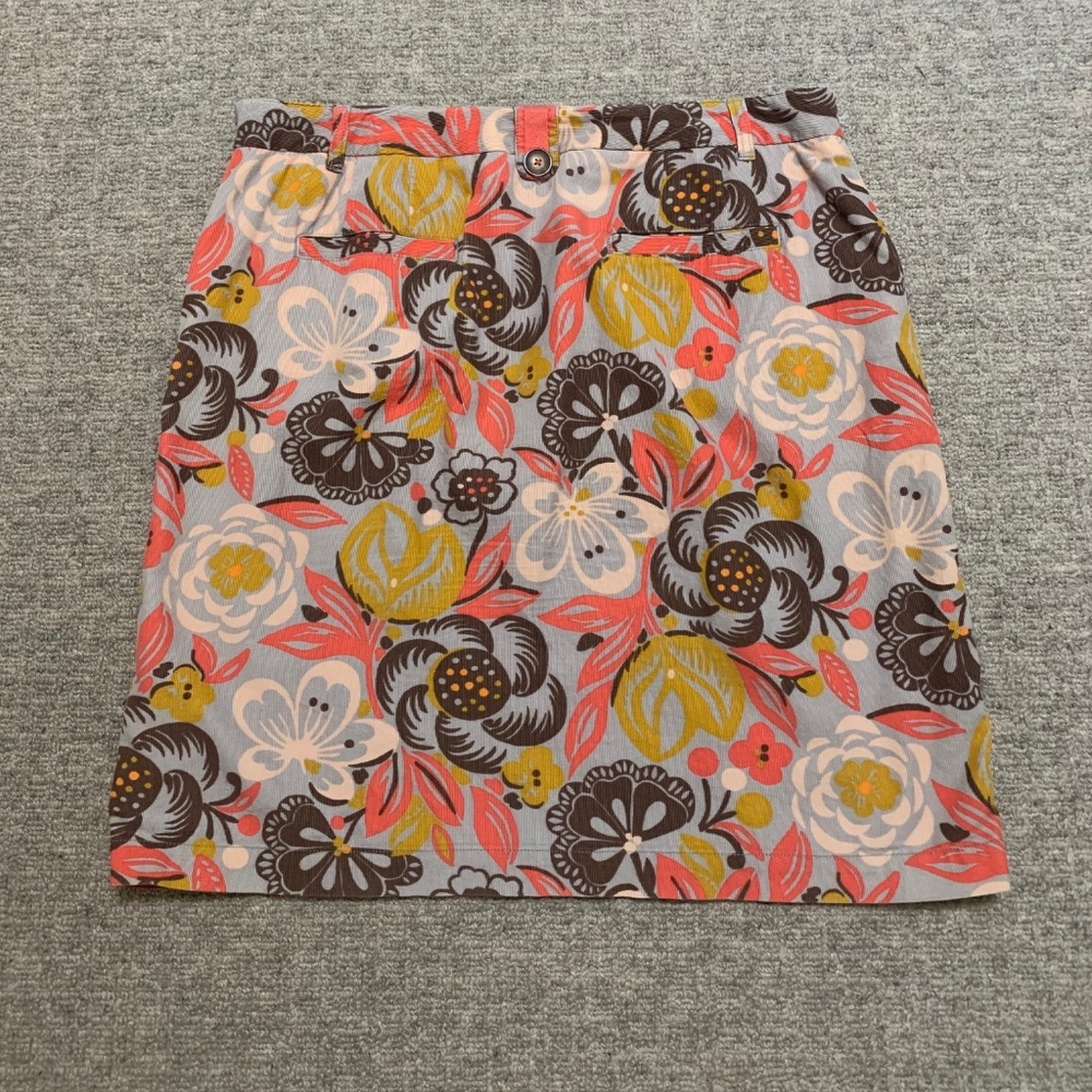 Boden Floral Mini Skirt in Coral, Mustard & Brown